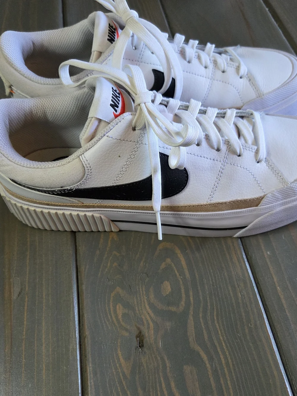 Nike Court Legacy Next Nature Sneakers White Black Womens 9.5 Casual Shoes - Picture 8 of 11